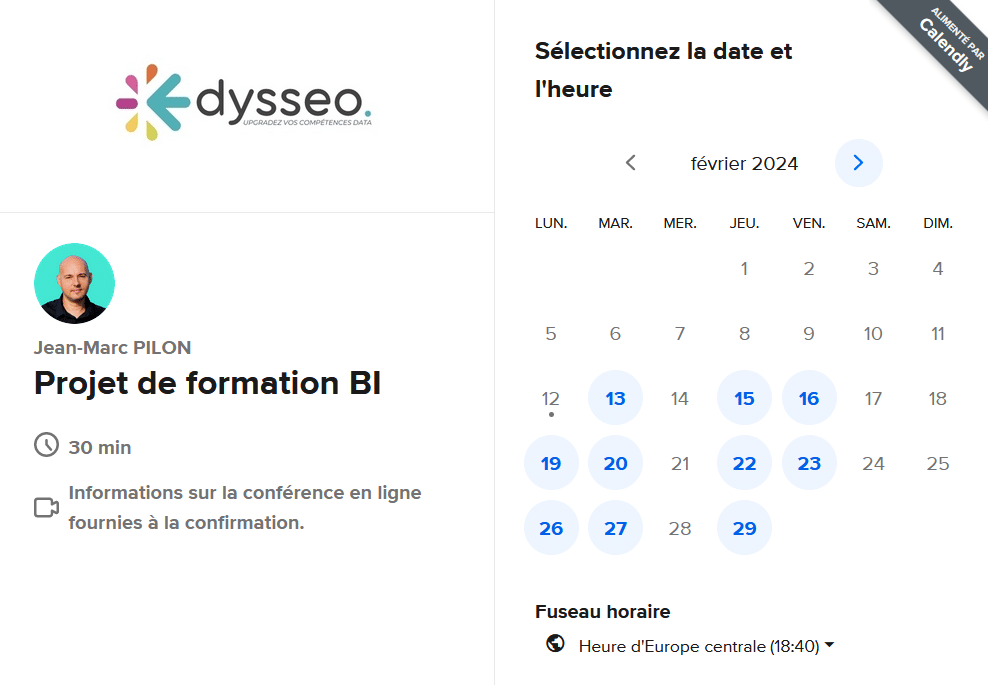 Rendez-vous projet de formation Power BI